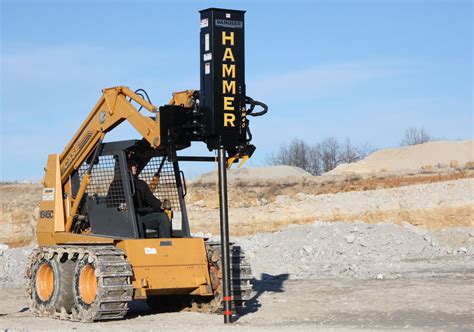 pipe driver for skid steer|skid steer post attachments.